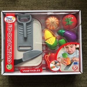 10 piece velcro vegetable cutting food toy set for the little chef